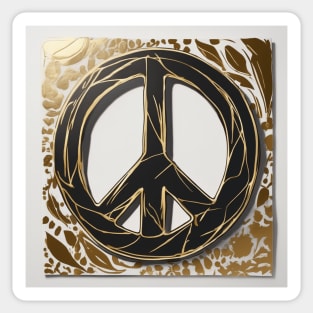 Peace Sign Gold Shadow Silhouette Anime Style Collection No. 263 Sticker